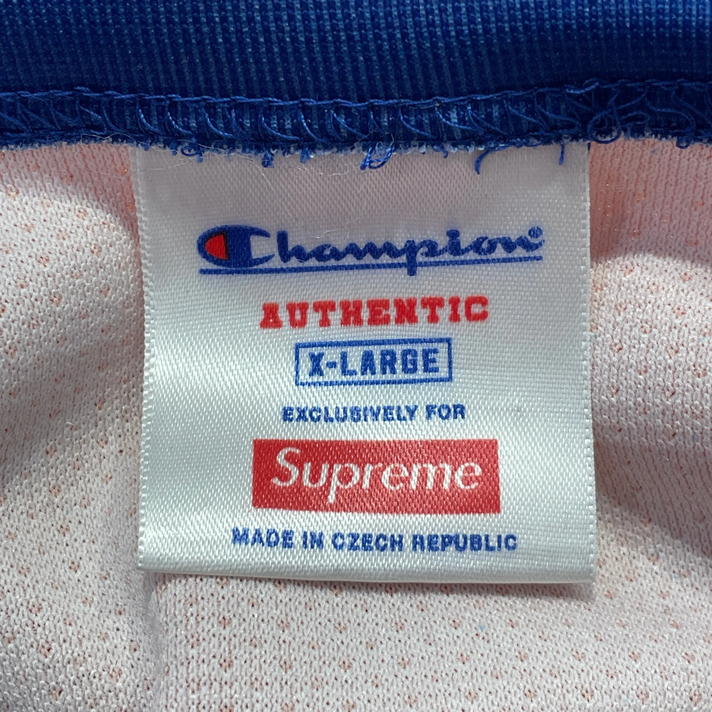 Champion/Supreme/LS T-Shirt/XL/Polyester/BLU/Graphic/Logo Hockey Jersey
