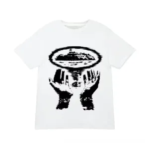 Corteiz Sketchy Hands Logo Tee White