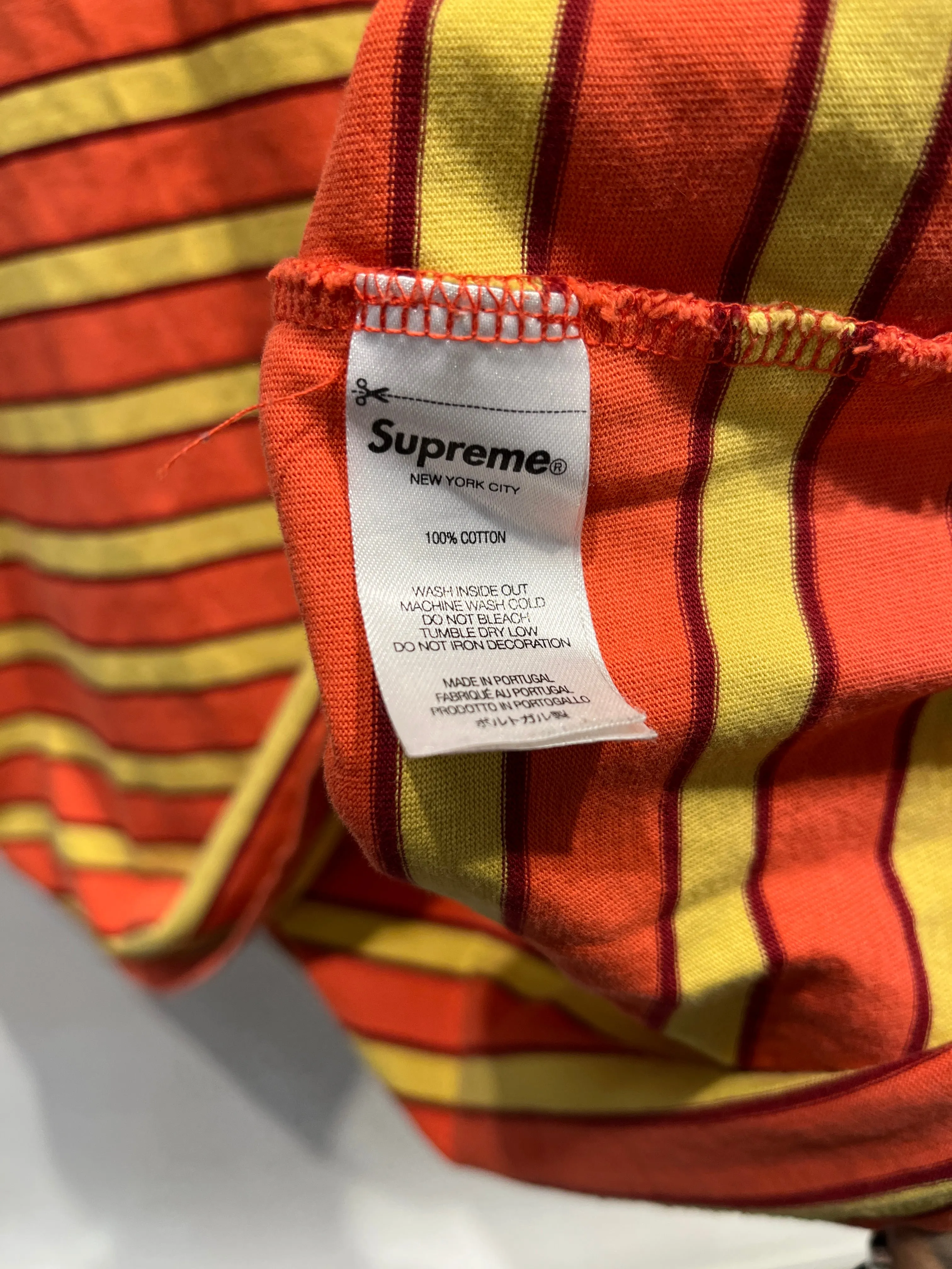eYe JUNYA WATANABE MAN/T-Shirt/L/Cotton/PNK/Stripe/SUPREME BUG ROBOT