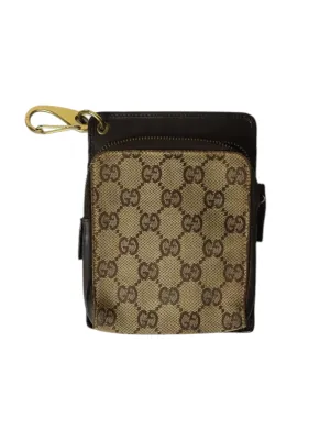 Gucci GG Supreme Canvas Leather Clip-on Pouch