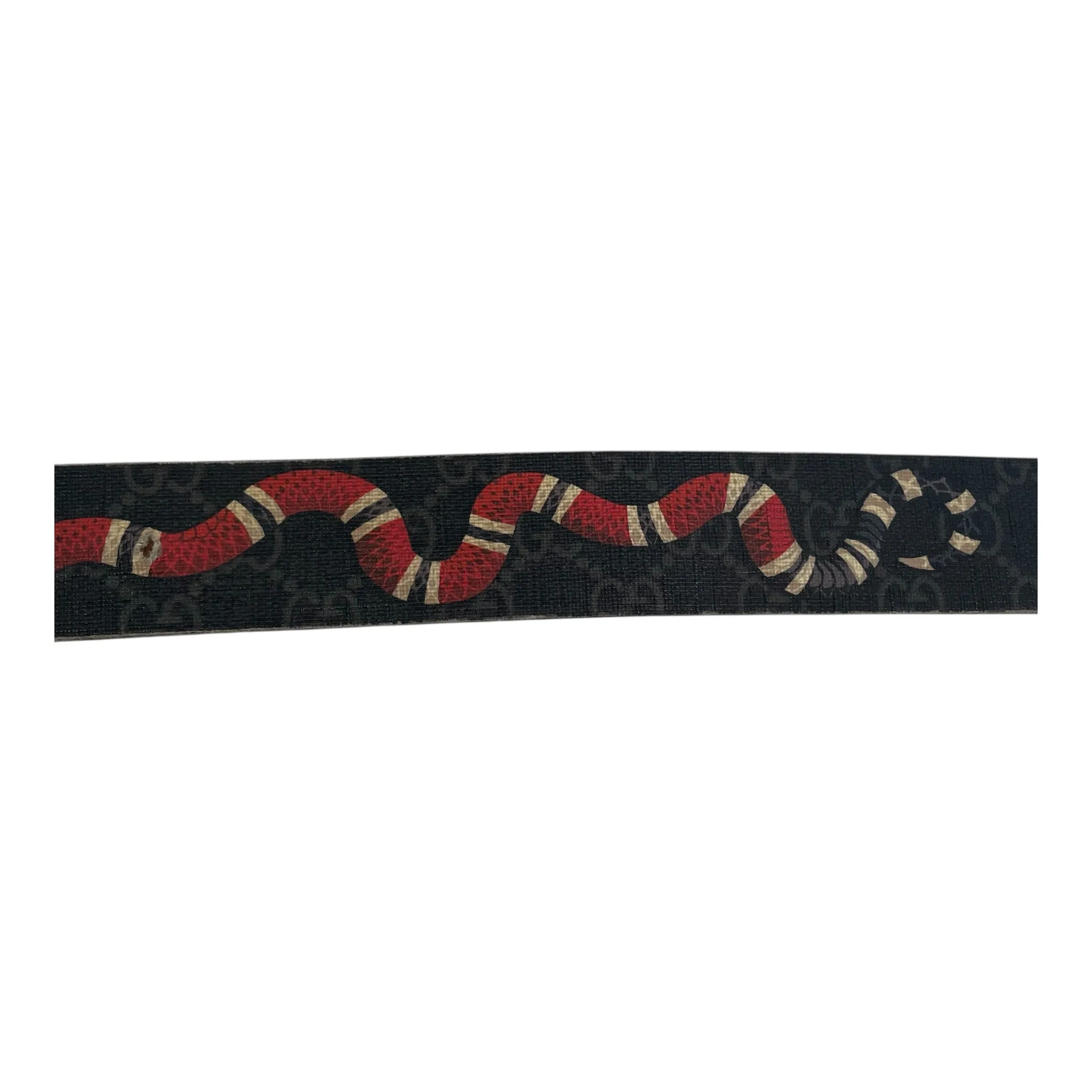 GUCCI/Belt/Monogram/Leather/GRY/BLK/SUPREME/CANVAZ/SILVER