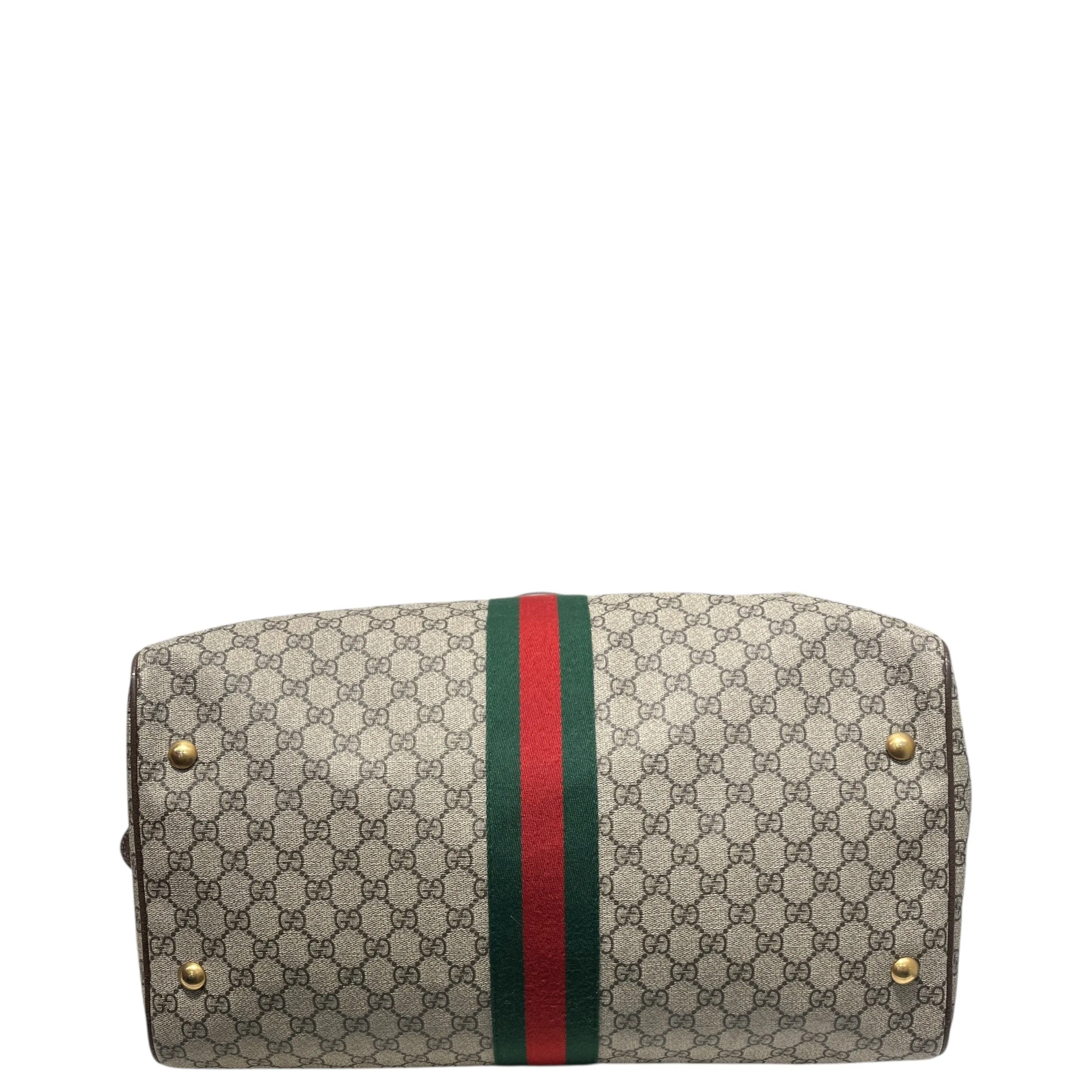 GUCCI/Boston Bag/Leather/KHK/GG Supreme Ophidia Carry On