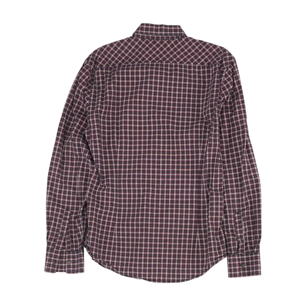 Navy Plaid Long Sleeve Button Down