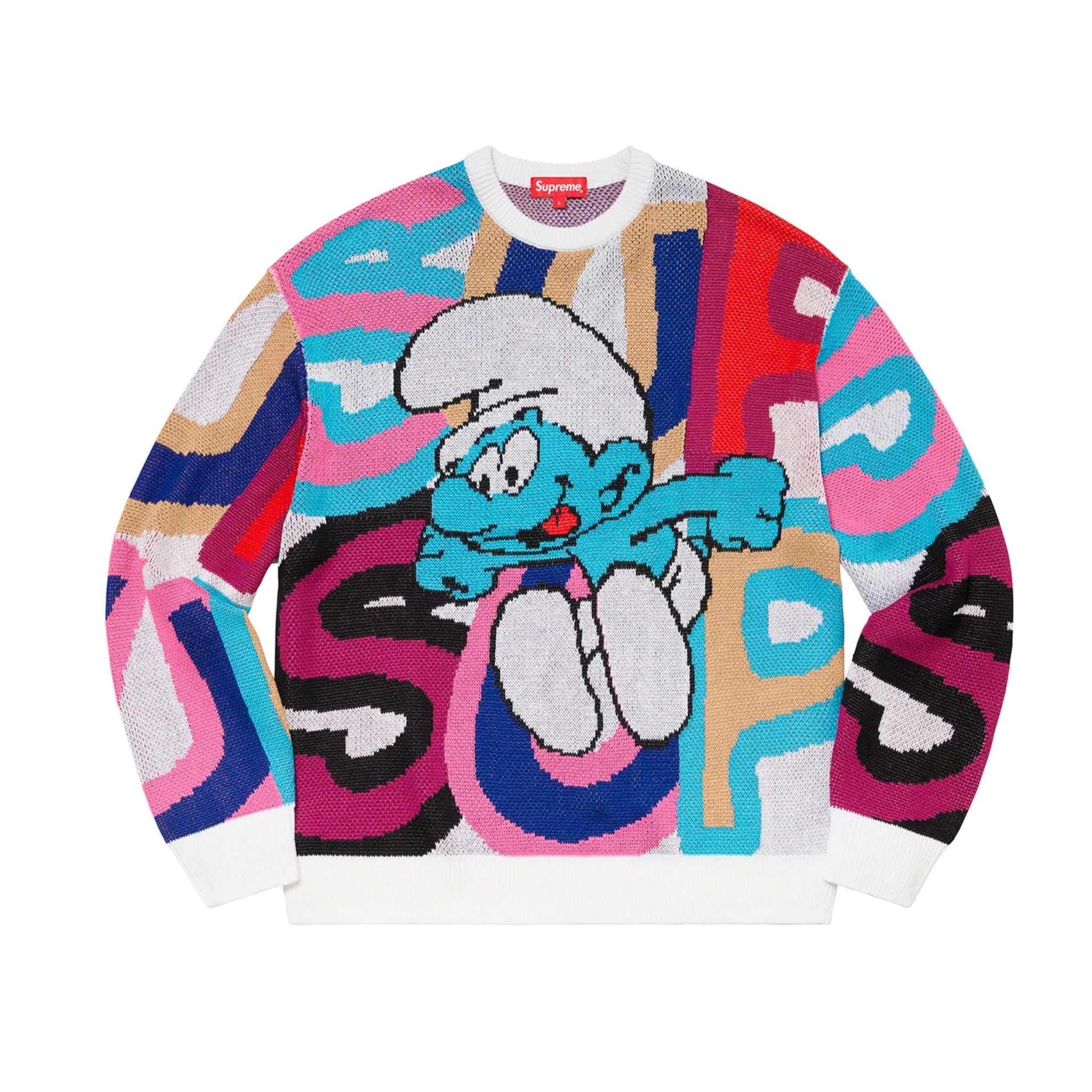 Supreme Smurfs Sweater White