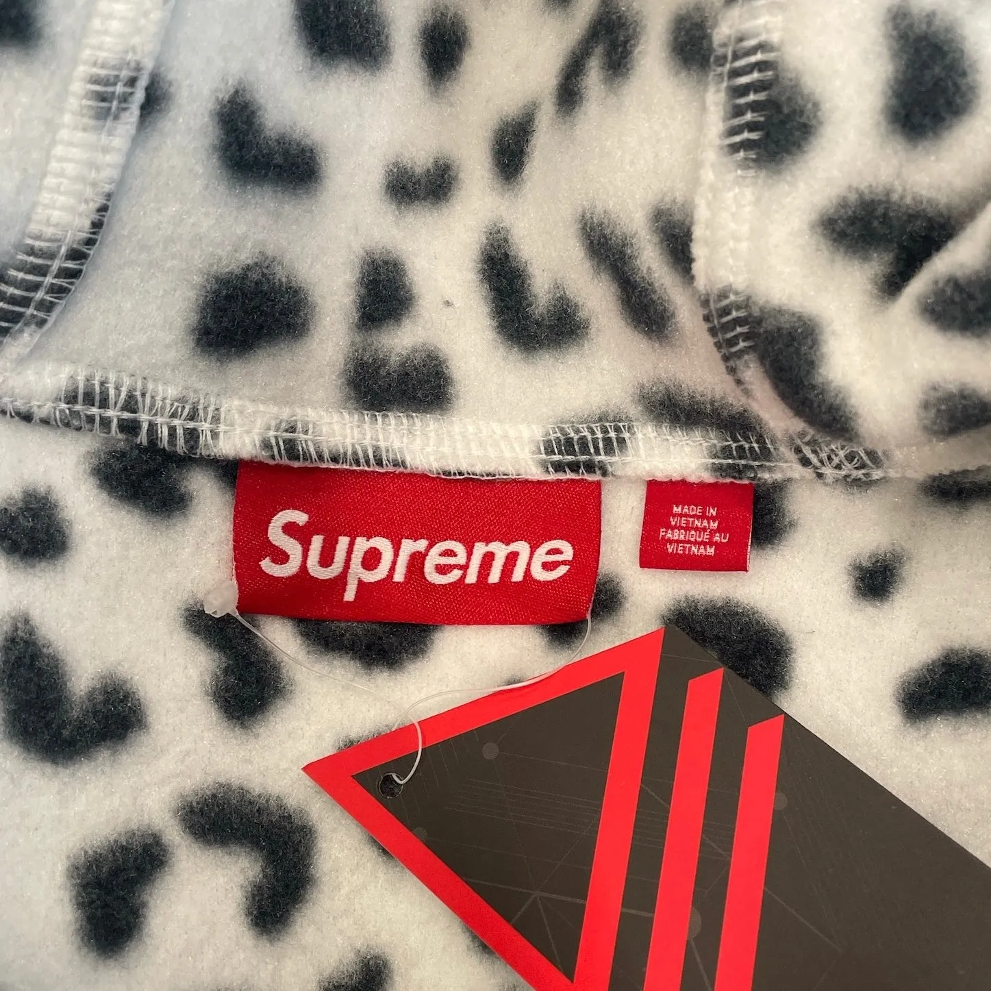 Supreme/Hoodie/L/Animal Pattern/Polyester/WHT/White Leopard Polartec
