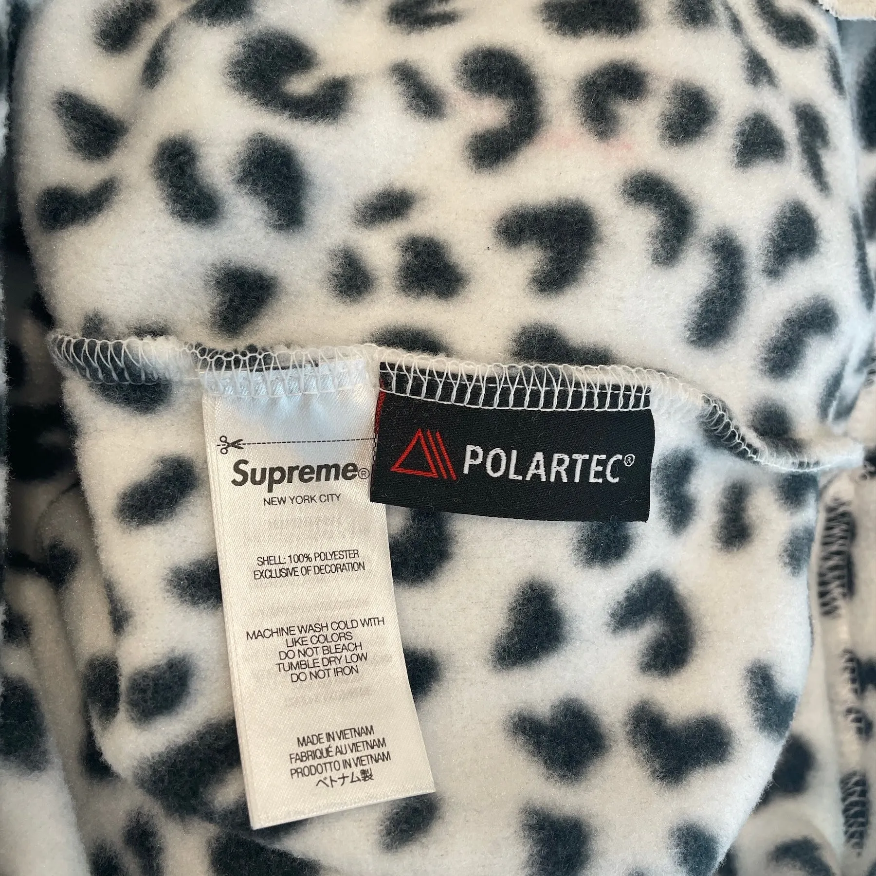 Supreme/Hoodie/L/Animal Pattern/Polyester/WHT/White Leopard Polartec