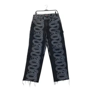 Supreme/HYSTERIC GLAMOUR/Carpenter Pants/30/Denim/BLK/All Over Print/Snake Print