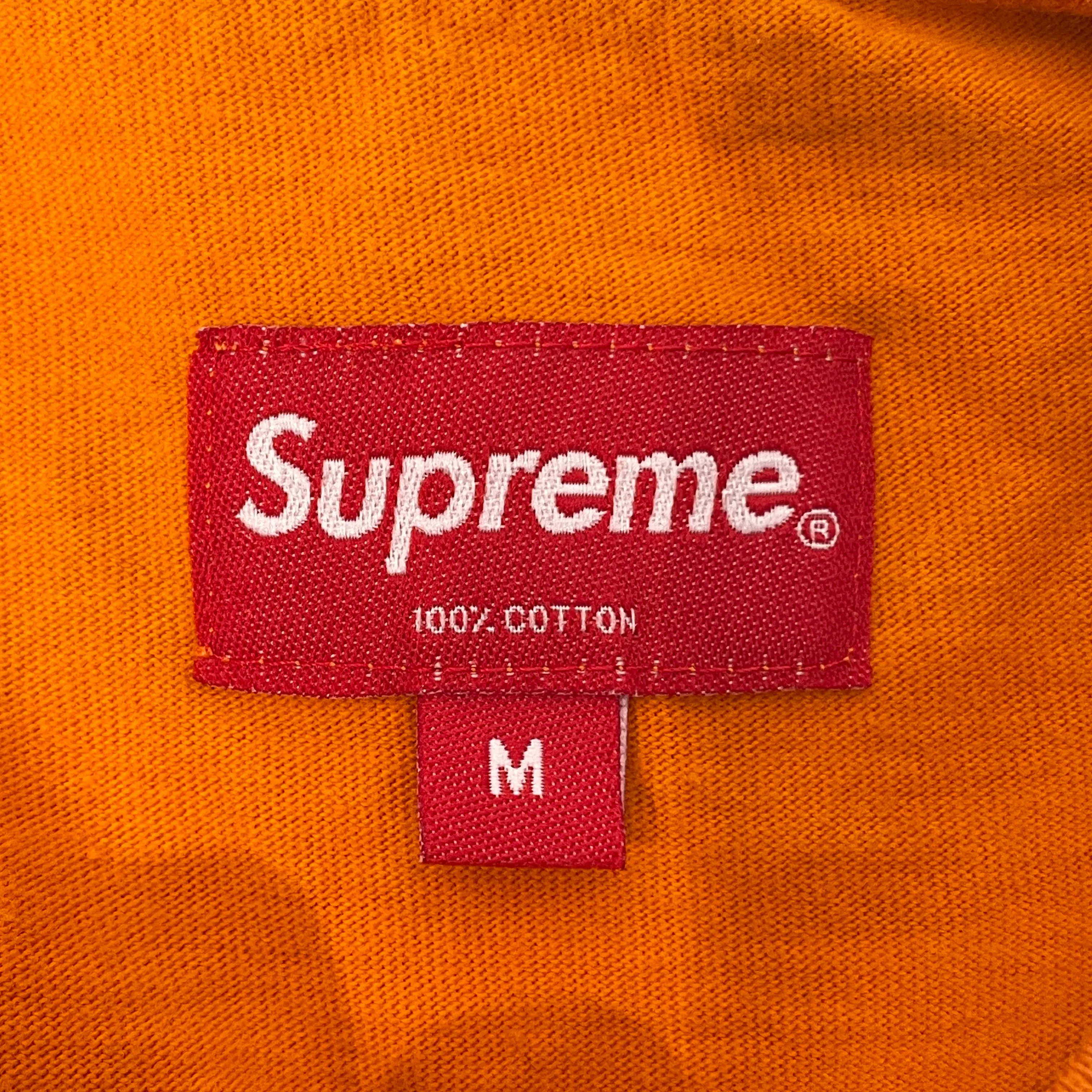 Supreme/LS T-Shirt/M/Cotton/ORN/Stripe/NEON GRN STRIPE