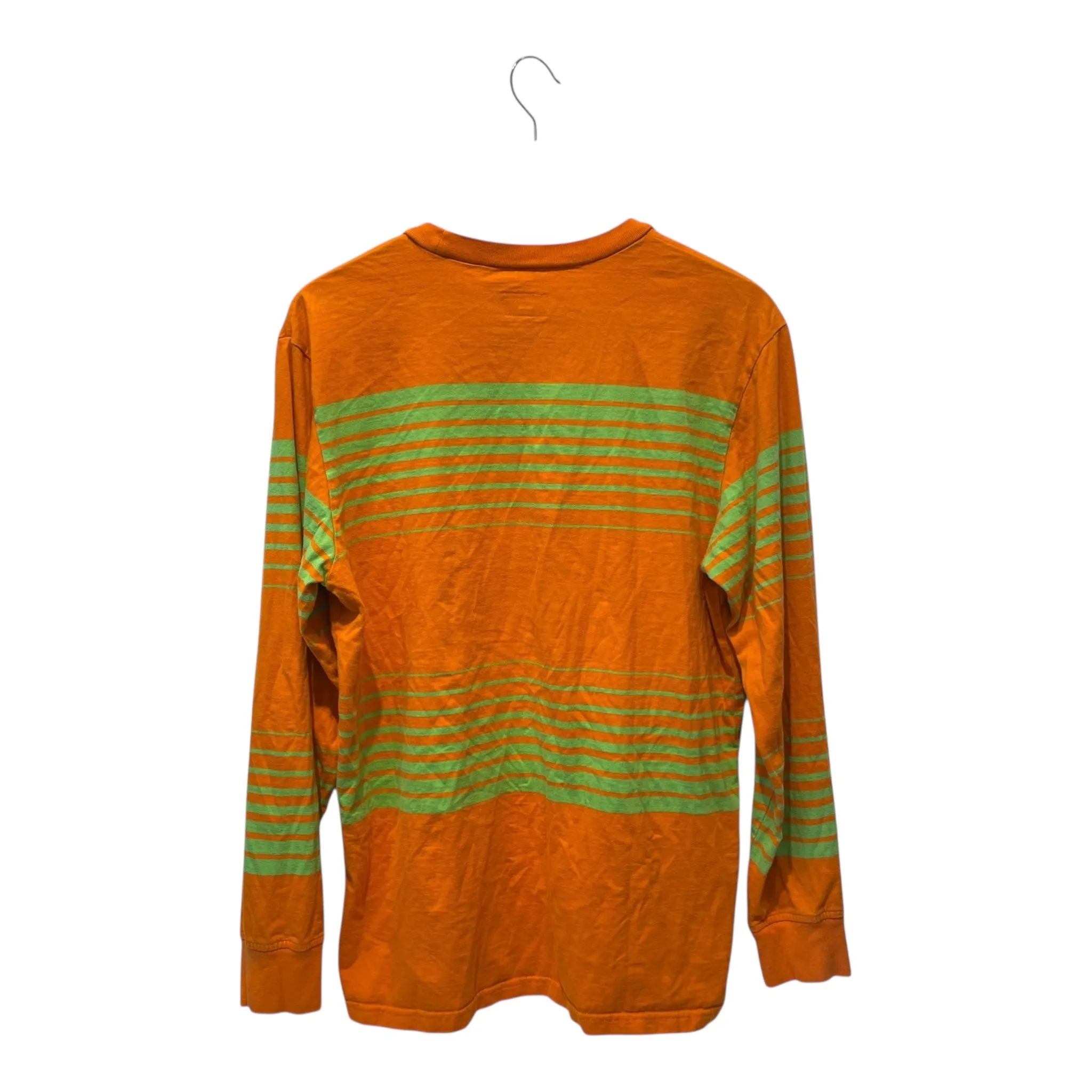 Supreme/LS T-Shirt/M/Cotton/ORN/Stripe/NEON GRN STRIPE