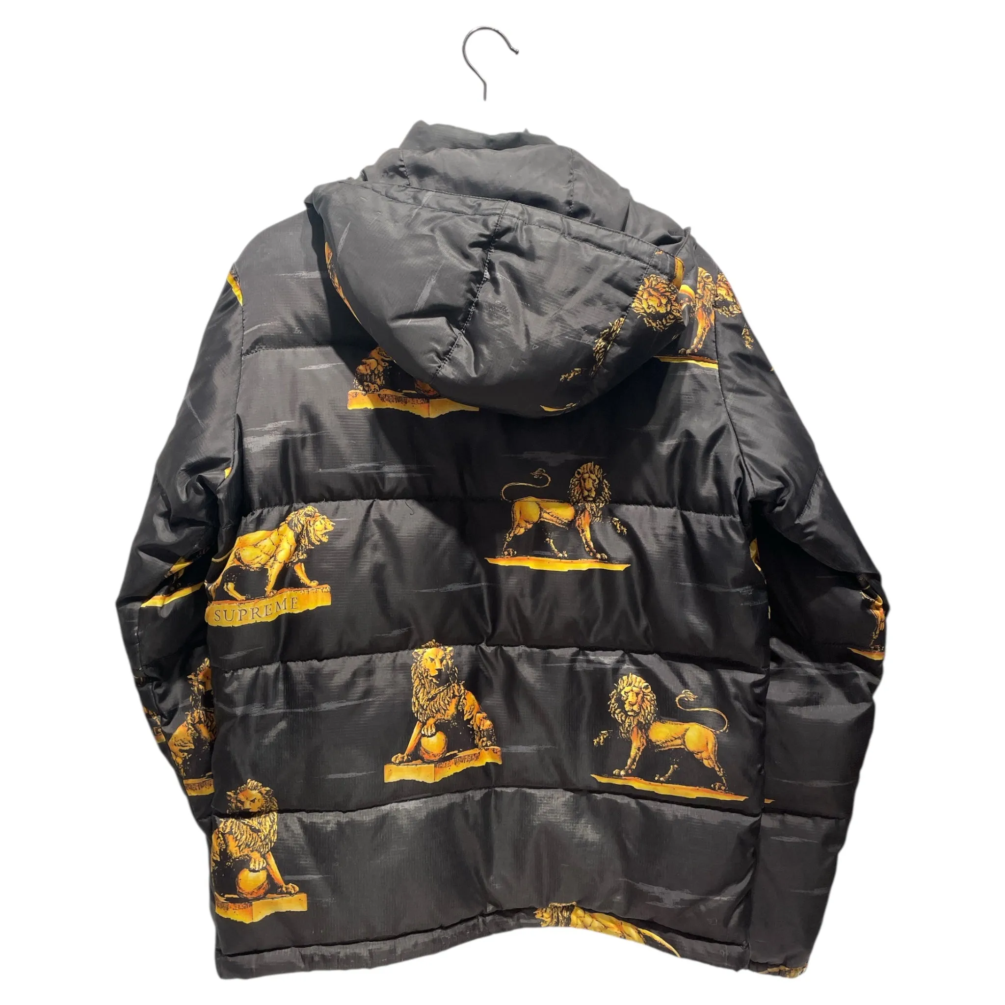 Supreme/Puffer Jkt/M/BLK/All Over Print/SS15 LION PUFFER