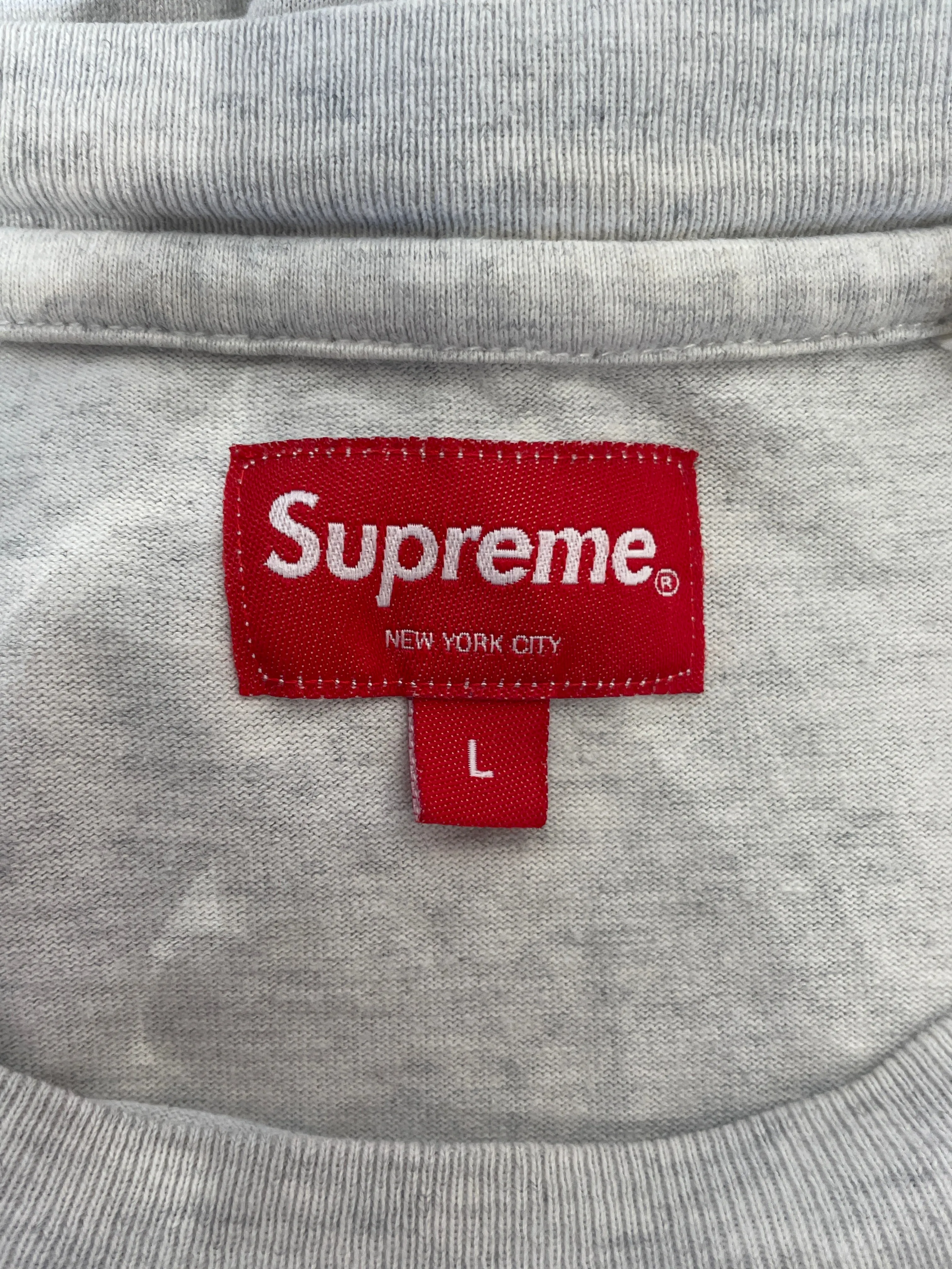 Supreme/T-Shirt/L/Cotton/GRY/SMALL BOX LOGO