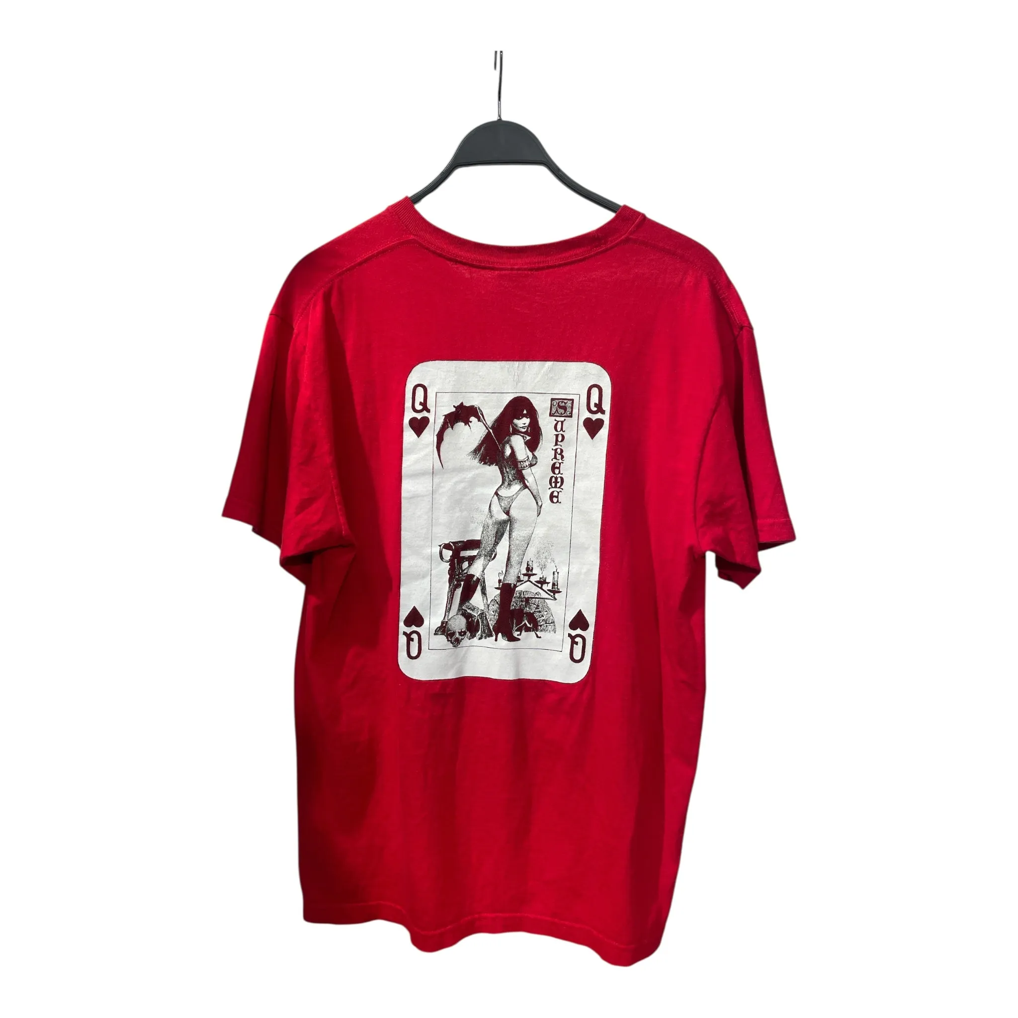 Supreme/T-Shirt/L/Cotton/RED/Graphic/QUEEN OF HEARTS