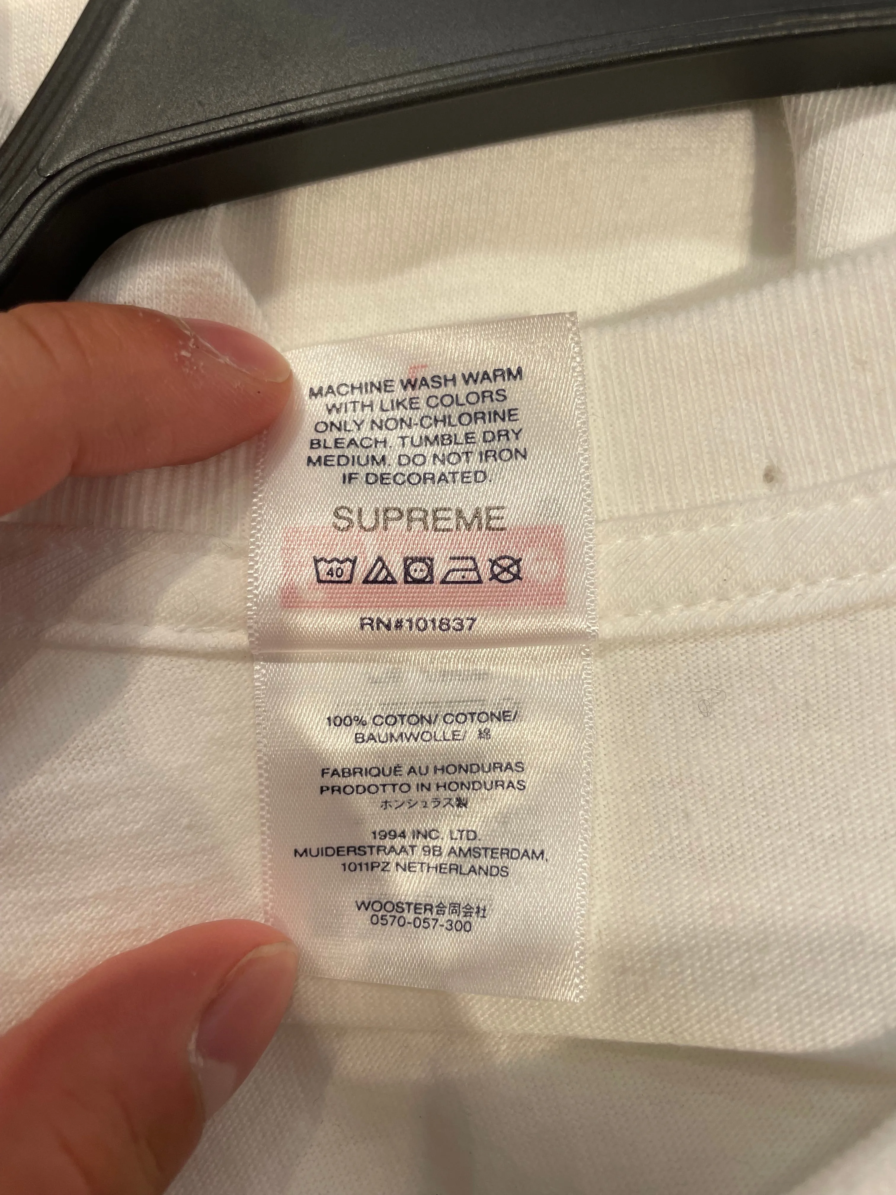Supreme/T-Shirt/L/Cotton/WHT/All Over Print/slogan patch graphic