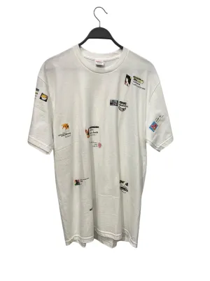 Supreme/T-Shirt/L/Cotton/WHT/All Over Print/slogan patch graphic