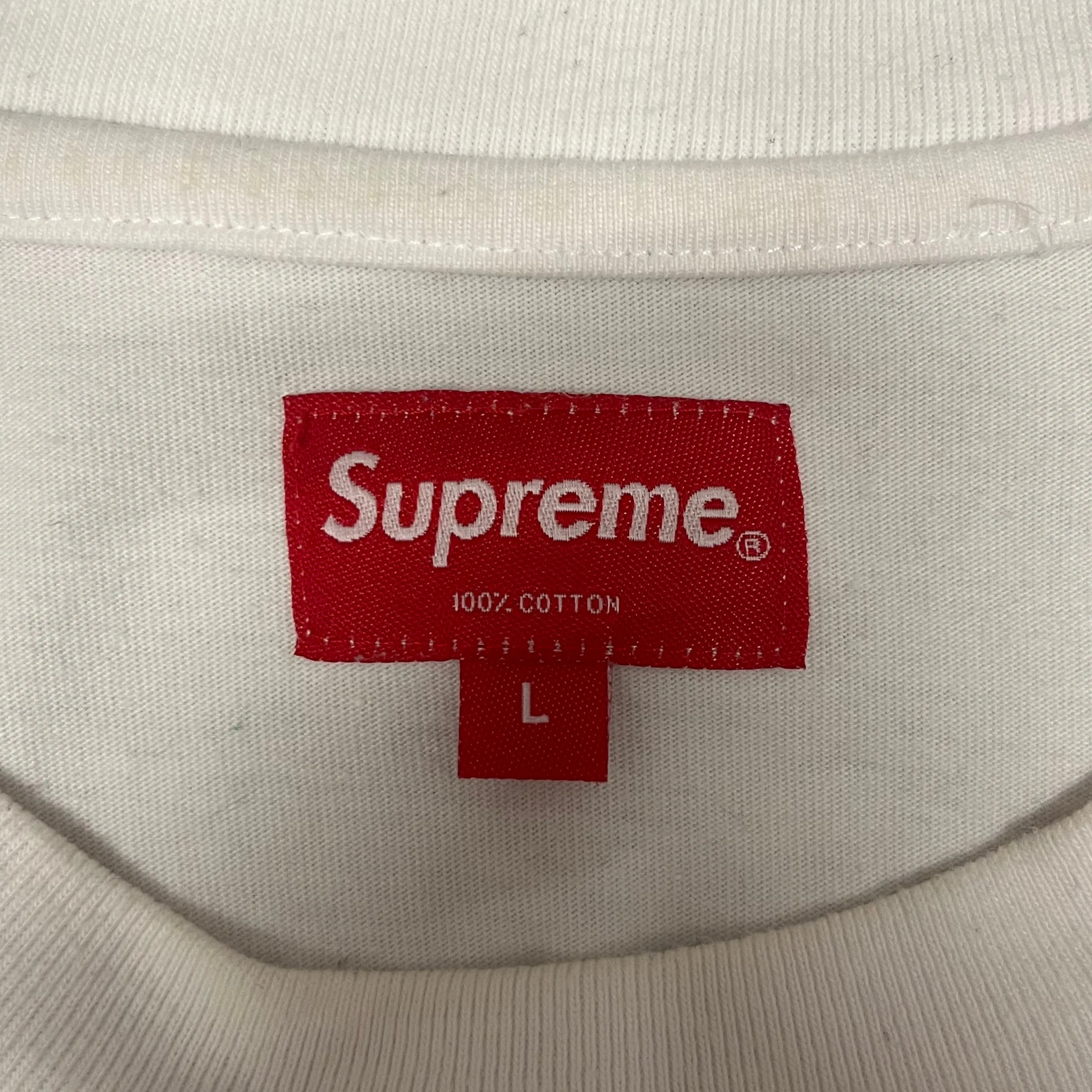 Supreme/T-Shirt/L/Cotton/WHT/Floral Applique Tee