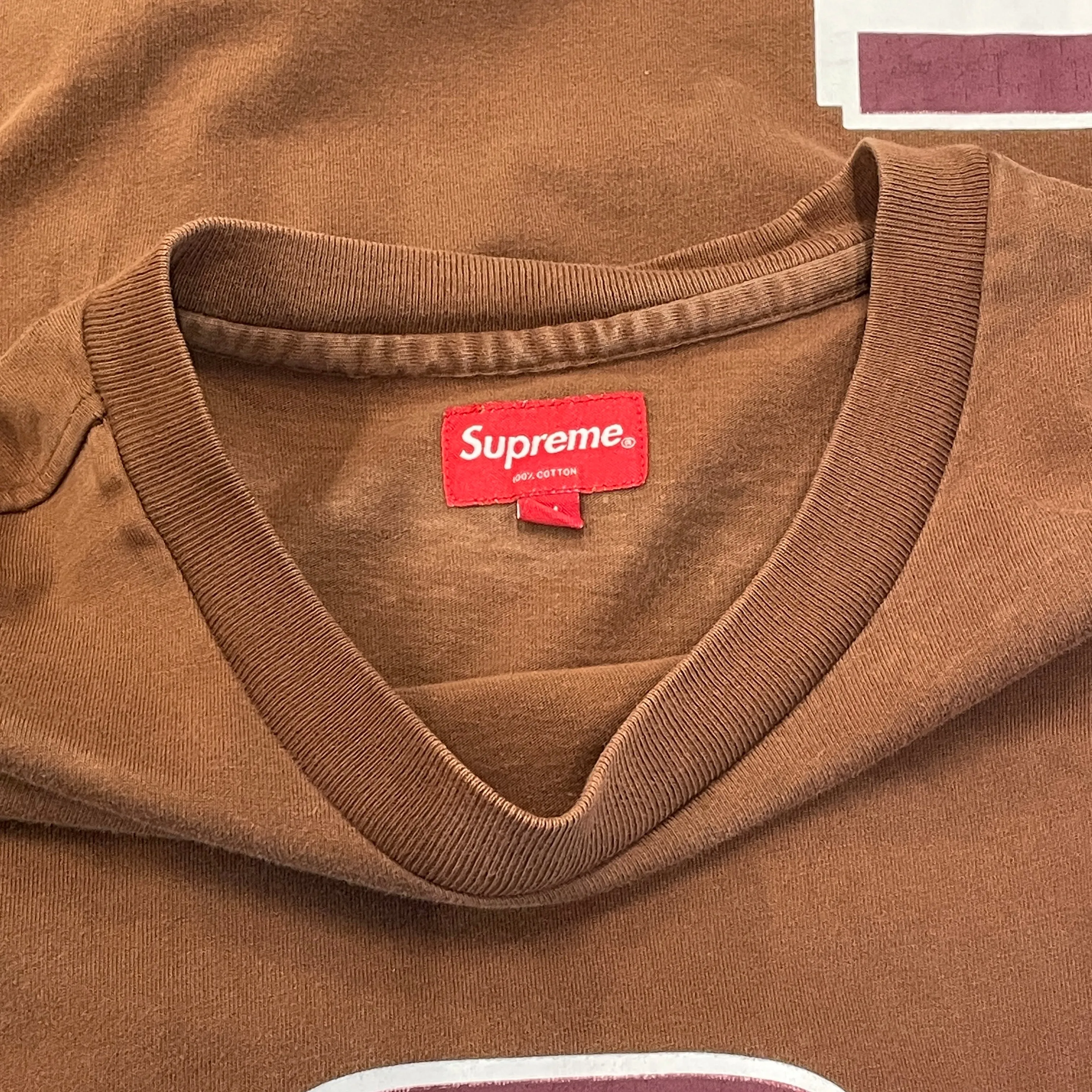 Supreme/T-Shirt/M/Cotton/BRW/DIAGONAL BRANDING