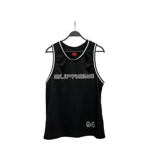 Supreme/Tank Top/M/Polyester/BLK/Graphic/RHINESTONE BASKETBALL JERSEY