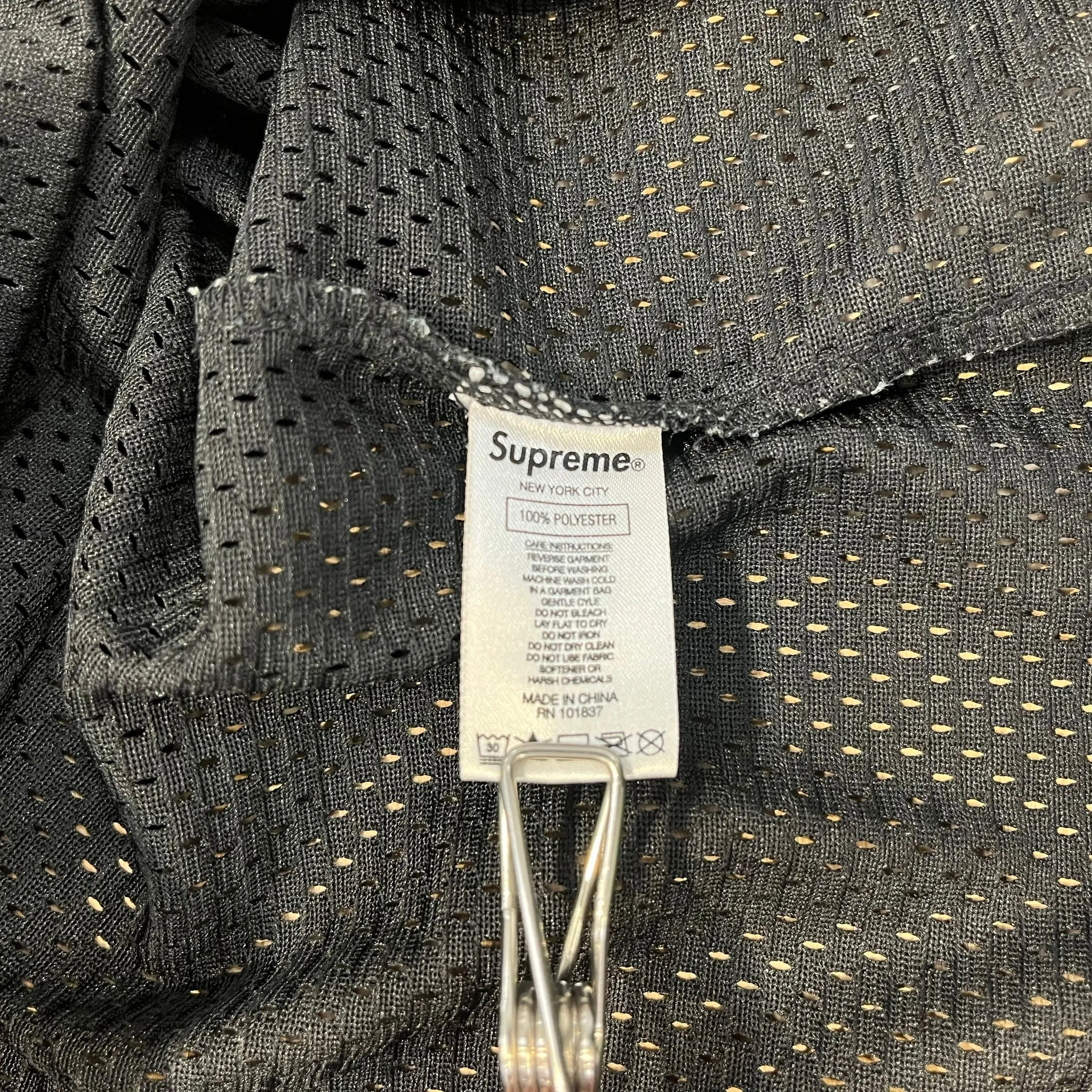 Supreme/Tank Top/M/Polyester/BLK/Graphic/RHINESTONE BASKETBALL JERSEY