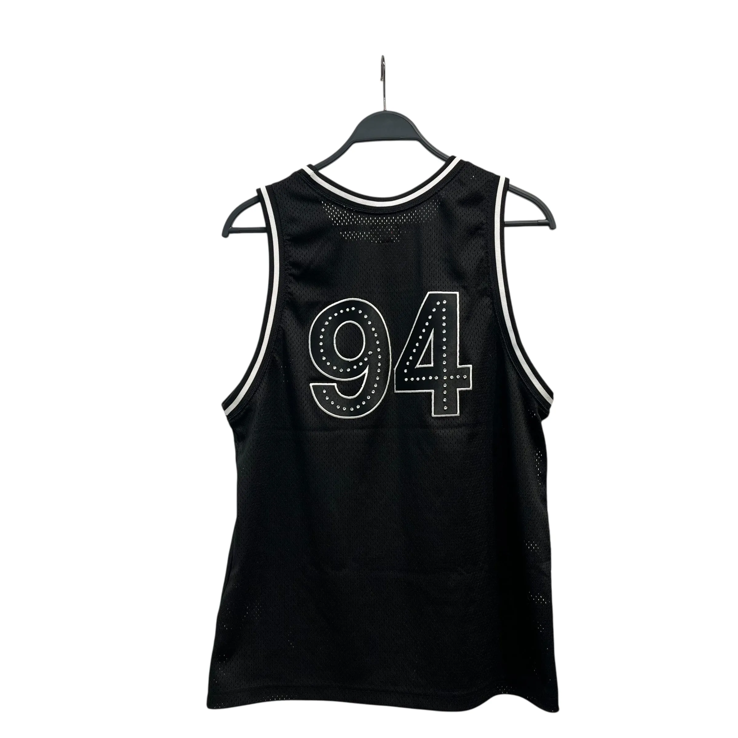 Supreme/Tank Top/M/Polyester/BLK/Graphic/RHINESTONE BASKETBALL JERSEY