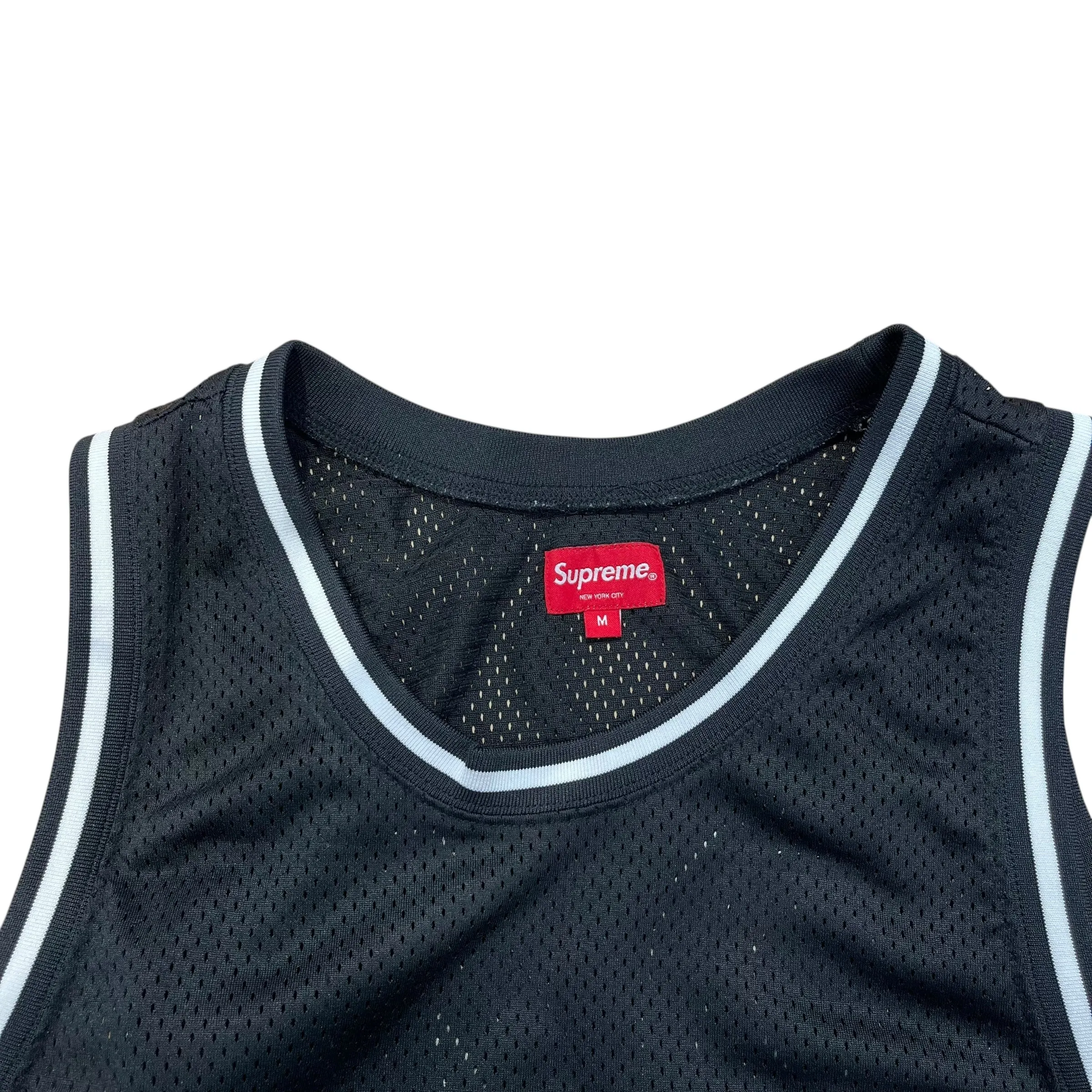 Supreme/Tank Top/M/Polyester/BLK/Graphic/RHINESTONE BASKETBALL JERSEY