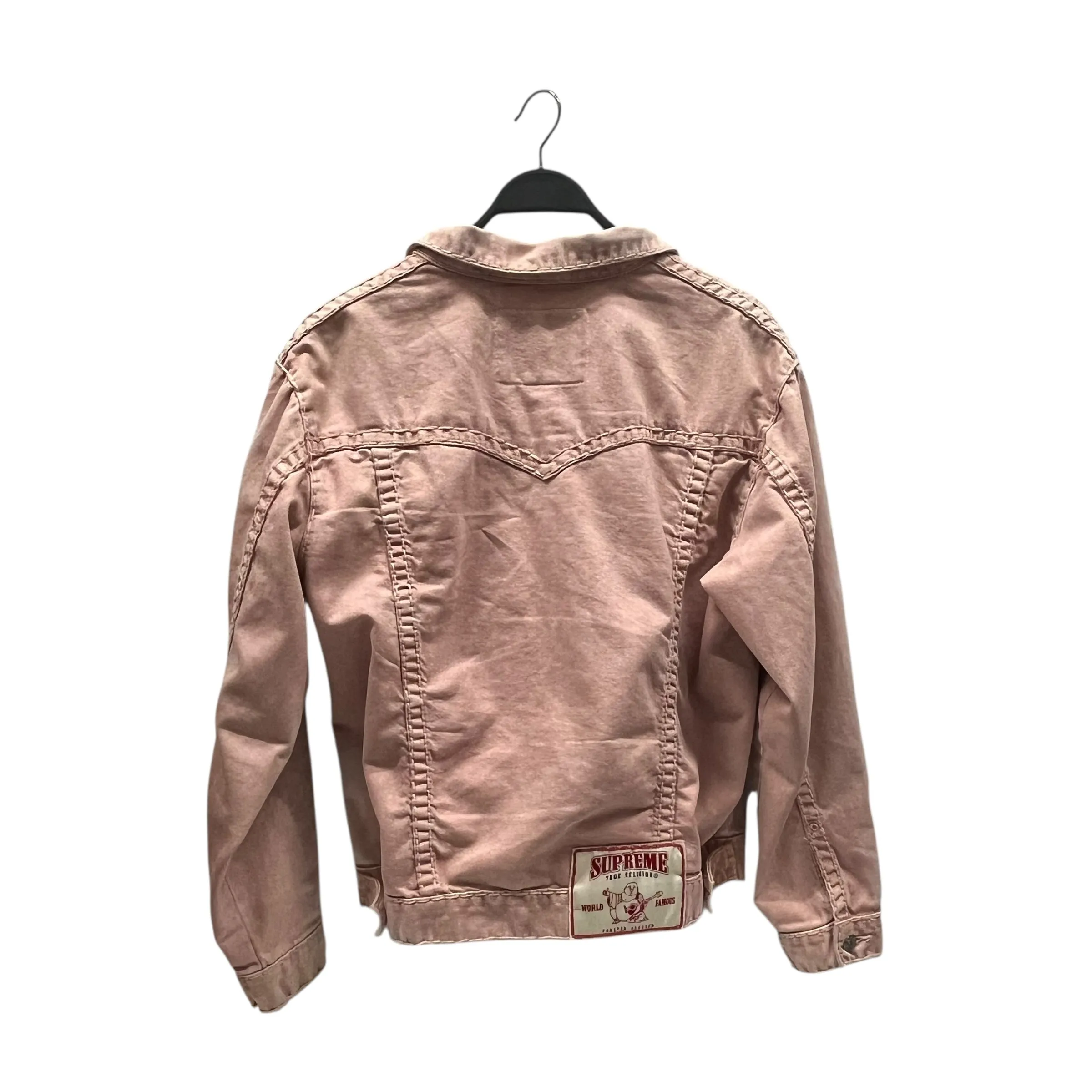 Supreme/TRUE RELIGION/Denim Jkt/L/Cotton/PNK/Single Breasted/