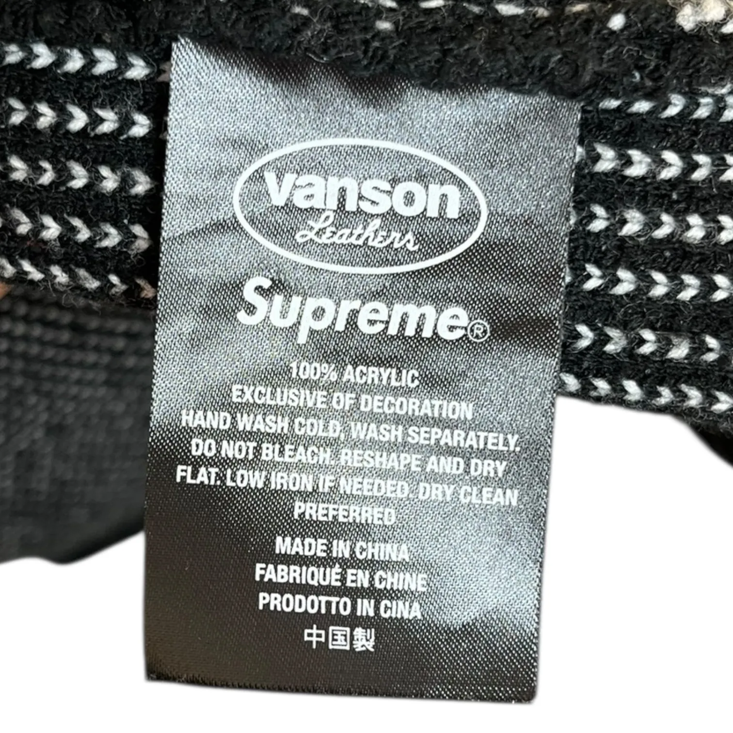 Supreme/VANSON/Sweater/L/Wool/BLK/VANSON KNIT SWEATER