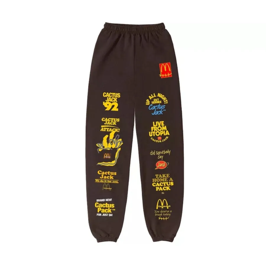 Travis Scott x McDonald's Sticker Bomb Brown Sweatpants